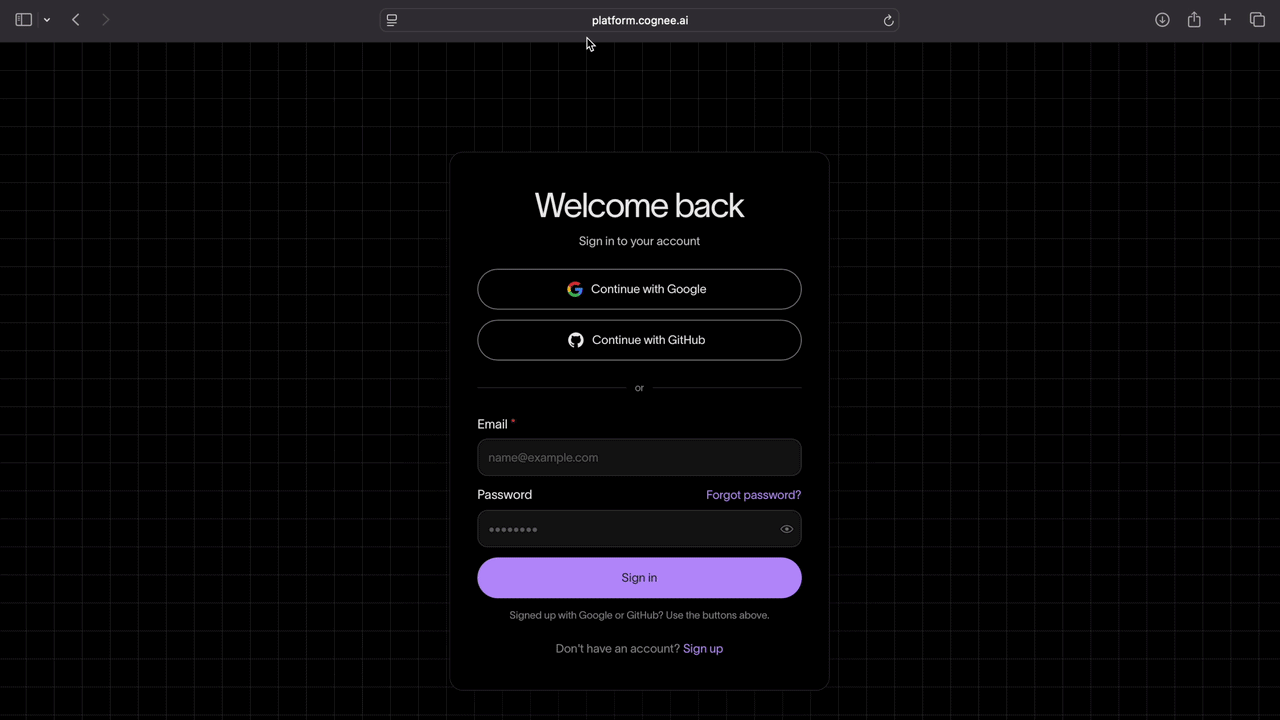 How to sign up for Cognee Cloud